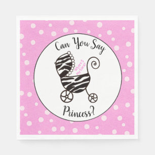 Serviette En Papier Peux-tu dire Princesse ? Baby shower