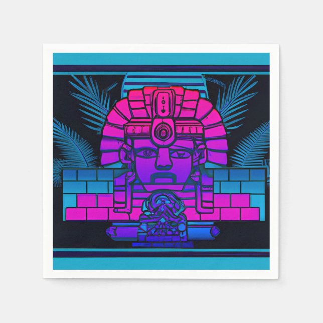 Serviette En Papier Pharaoh Synthwave (Devant)