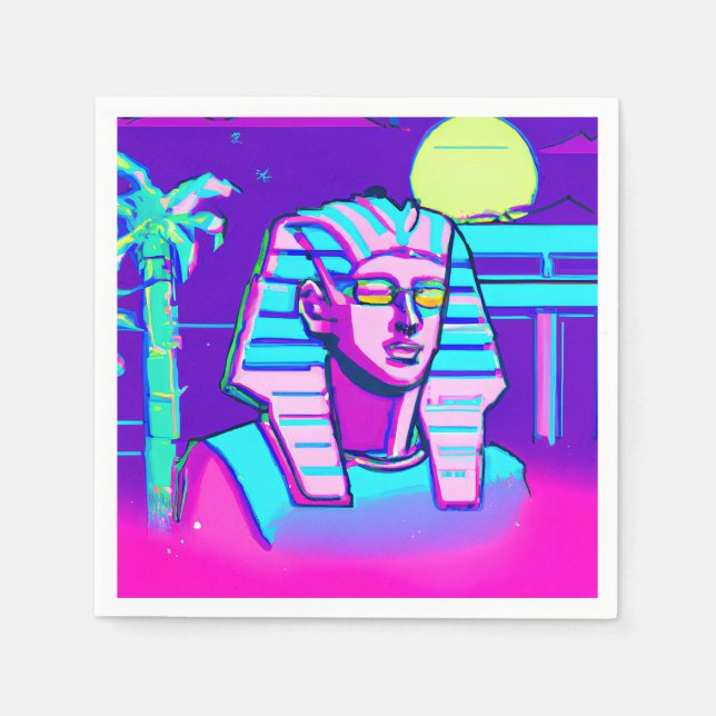 Serviette En Papier Pharaon Synthwave (Devant)