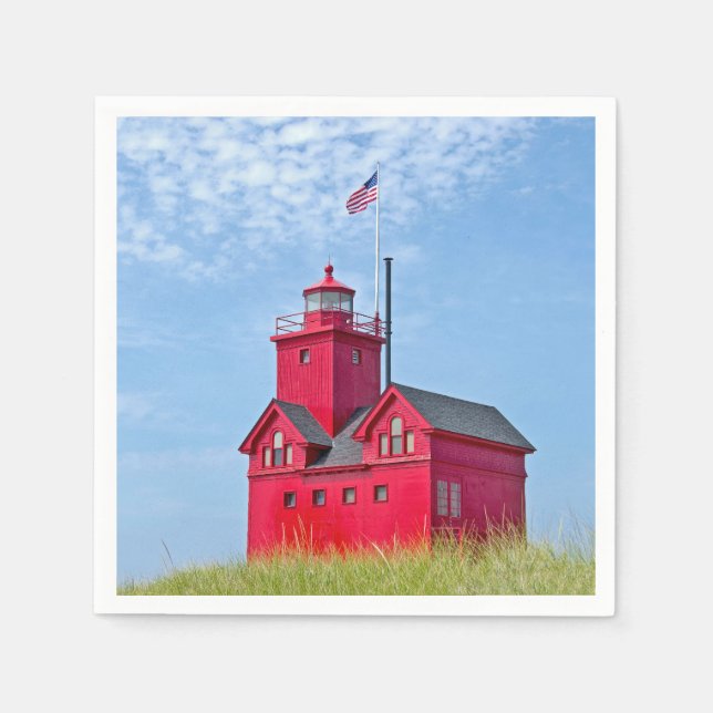 Serviette En Papier Phare de Big Red Michigan (Devant)