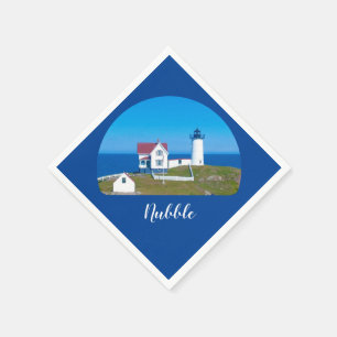 Serviette En Papier Phare de Nubble Light Navy Maine