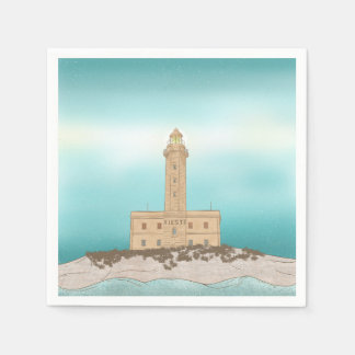 Serviette En Papier Phare de Vieste Italie