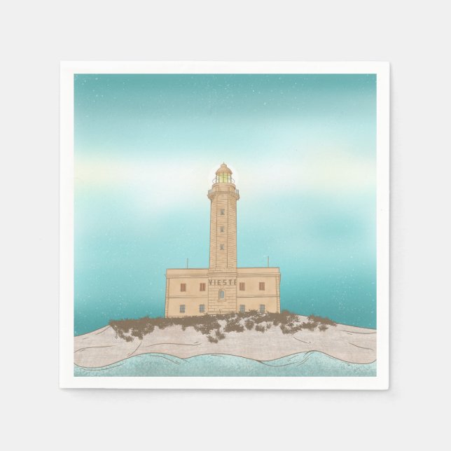 Serviette En Papier Phare de Vieste Italie (Devant)