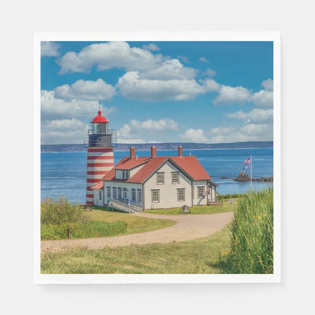 Serviette En Papier Phare de West Quoddy Head, Lubec, Maine (Devant)
