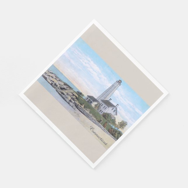 Serviette En Papier Phare du Connecticut (Coin)