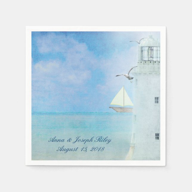 Serviette En Papier Phare mariage (Devant)