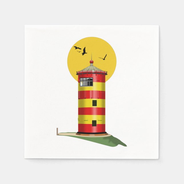Serviette En Papier Phare Pilsum Allemagne (Devant)