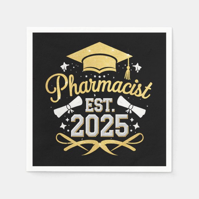 Serviette En Papier Pharmacien Est 2025 Diplôme en Pharmacie (Devant)