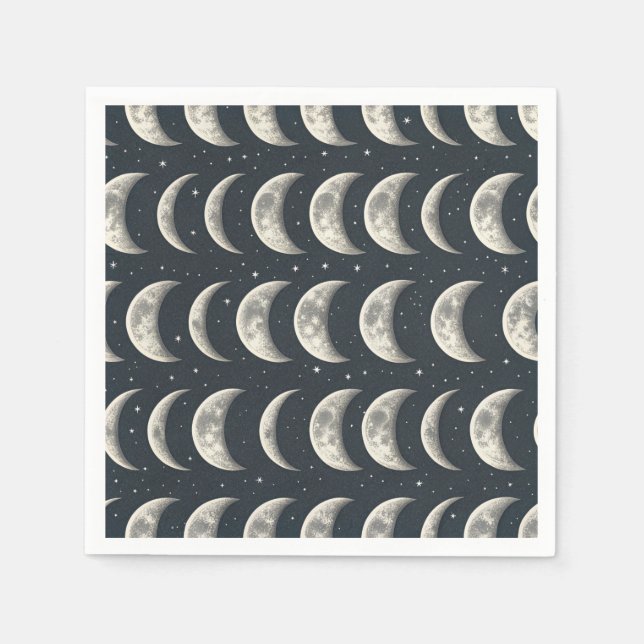 Serviette En Papier Phase Lunaire Céleste (3) (Devant)