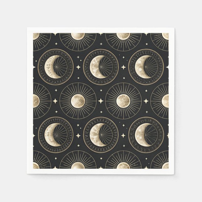 Serviette En Papier Phase Lunaire Céleste (5) (Devant)