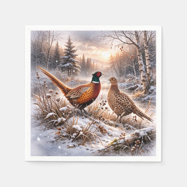 Serviette En Papier Pheasant  (Devant)