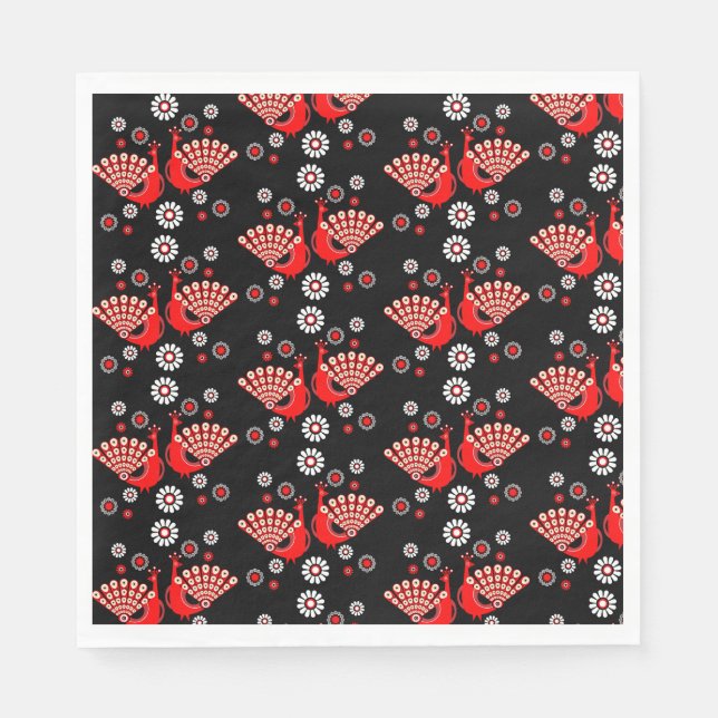 Serviette En Papier Pheasers Peacock Art (Devant)