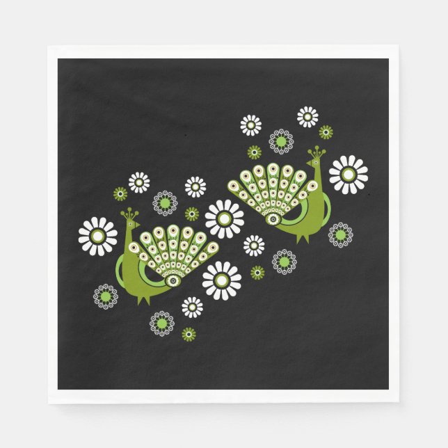Serviette En Papier Pheasers Peacock Art (Devant)