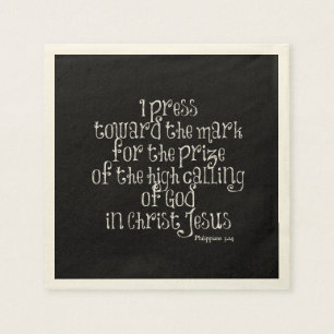 Serviette En Papier Philippiens 3.14 Verse de la Bible