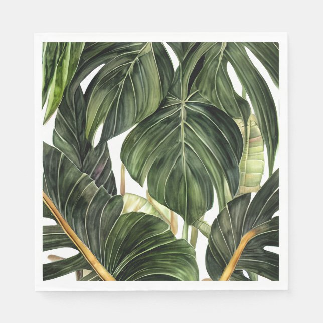 Serviette En Papier Philodendron tropical dans le style de Jean Tripty (Devant)