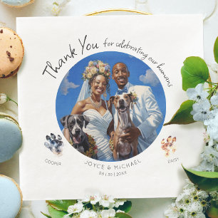 Serviette En Papier Photo avec empreinte de patte personnalisable avec