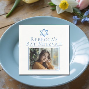Serviette En Papier Photo bat mitzvah Star bleue du parti David