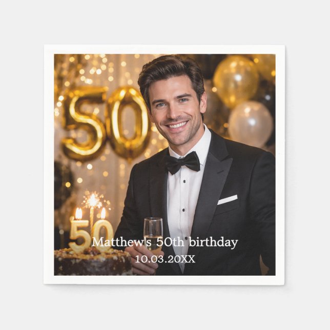 Serviette En Papier Photo birthday party (Devant)