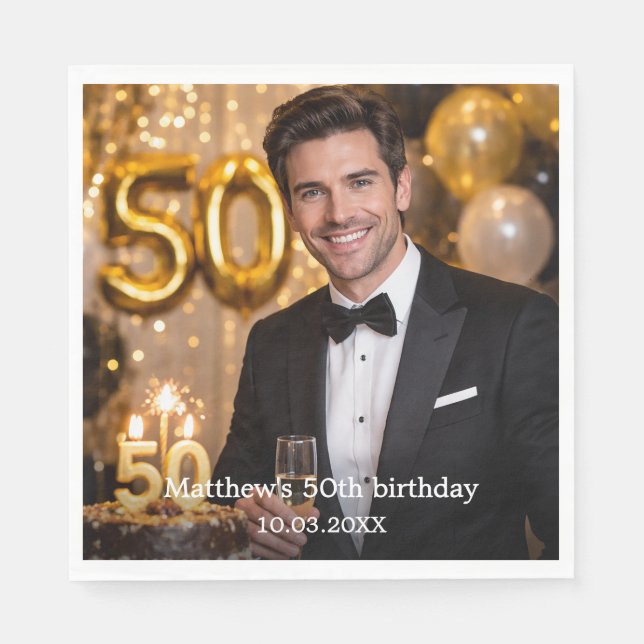 Serviette En Papier Photo birthday party luncheon (Devant)