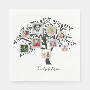 Serviette En Papier Photo Collage Family Tree Modèle Personnalisé