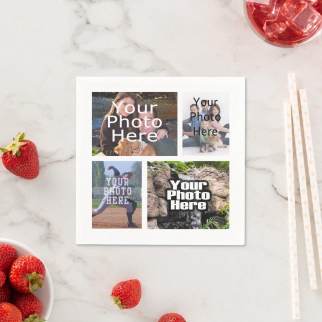 Serviette En Papier Photo Collage personnalisé Image numérique (En situation)