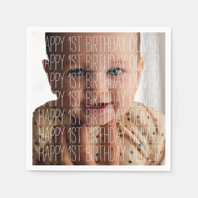 Serviette En Papier Photo d'anniversaire (Devant)