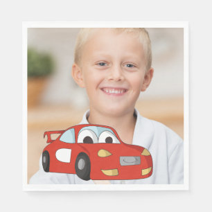 Serviette En Papier Photo d'anniversaire de voiture de course rouge d'