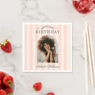 Serviette En Papier Photo de bienvenue à la fête d'anniversaire des 30