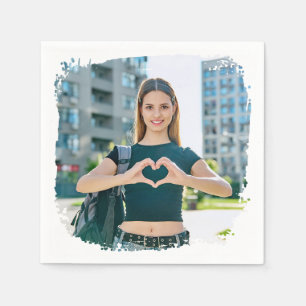 Serviette En Papier Photo de bordure grunge moderne