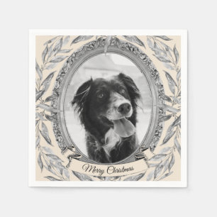 Serviette En Papier Photo de cadre en argent de vacances