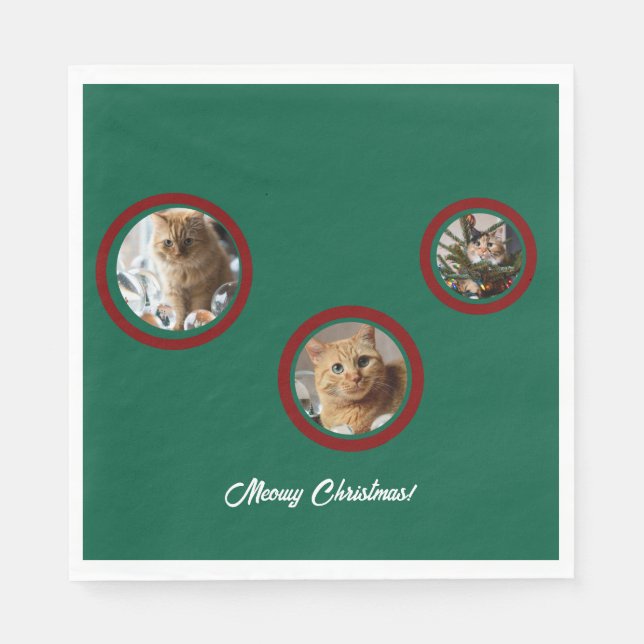 Serviette En Papier Photo de chat personnaliser  (Devant)