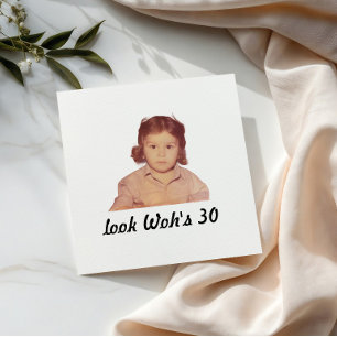 Serviette En Papier Photo de cocktail personnalisé vintage pour fête d