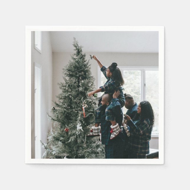 Serviette En Papier Photo de famille personnalisée (Devant)