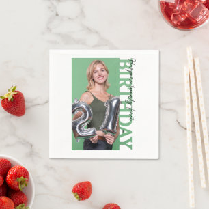 Serviette En Papier Photo de fête d'anniversaire 21 ans en fac