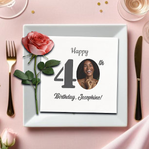Serviette En Papier Photo de fête d'anniversaire 40 ans audacieux