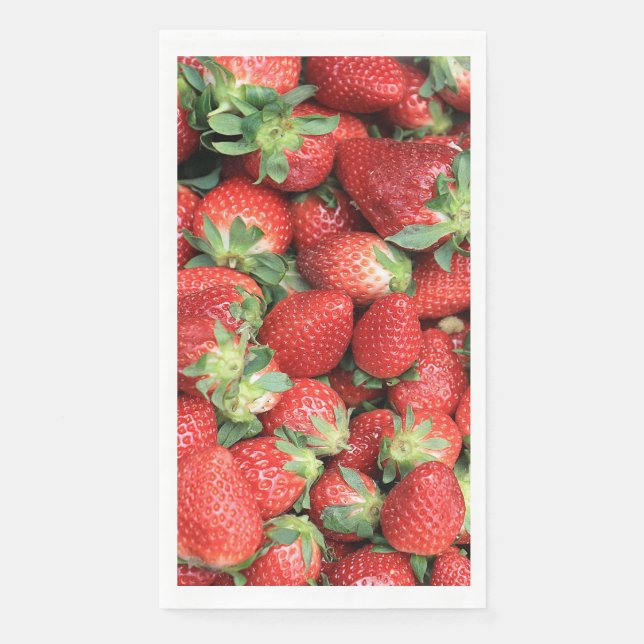 Serviette En Papier Photo de fraises rouges juteuses (Devant)