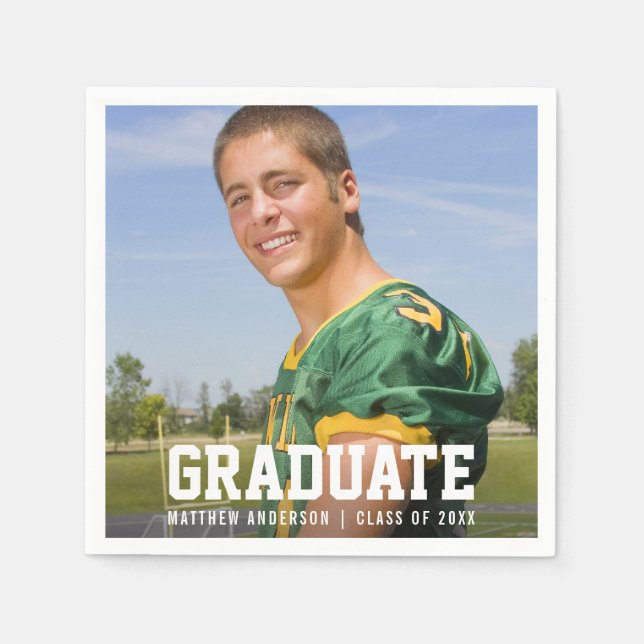 Serviette En Papier Photo de la fête de graduation moderne (Devant)