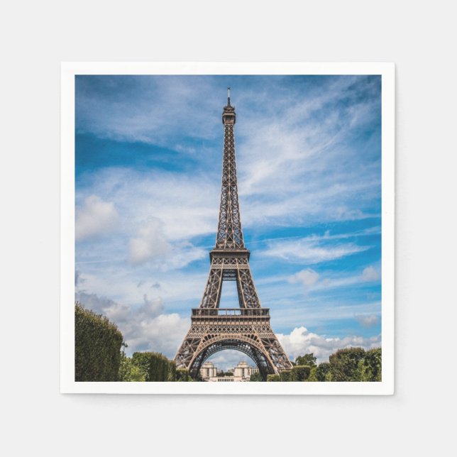 Serviette En Papier Photo de la tour Eiffel (Devant)