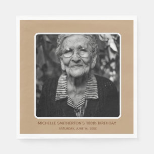Serviette En Papier Photo de l'étape neutre 100e anniversaire