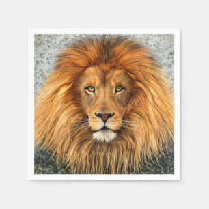 Serviette En Papier Photo de lion Peinture image