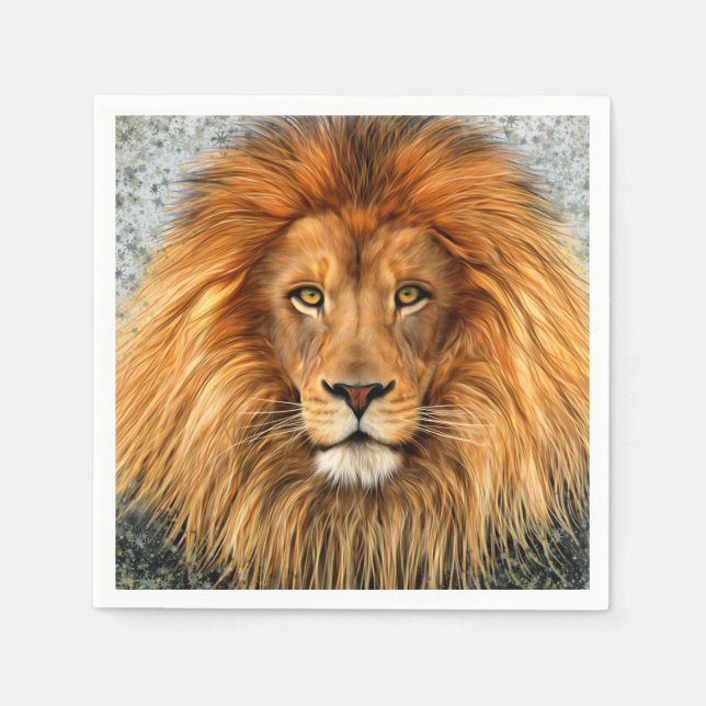 Serviette En Papier Photo de lion Peinture image (Devant)
