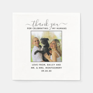 Serviette En Papier Photo de mariage personnalisé avec écriture modern
