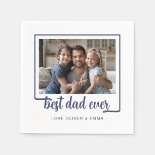 Serviette En Papier Photo de Meilleur Papa du Monde Moderne
