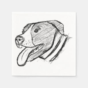 Serviette En Papier photo de pitbull dessiné à la main amateur de chie