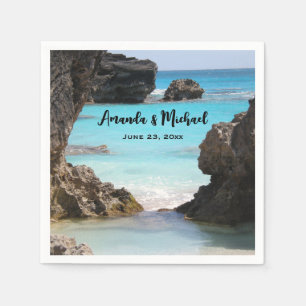 Serviette En Papier Photo de Tropical Island Coast & Sea Mariage
