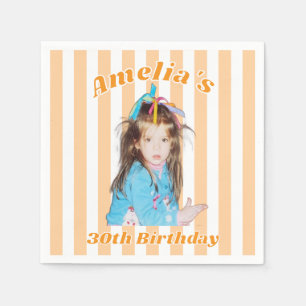 Serviette En Papier Photo d'enfance personnalisée 30e anniversaire