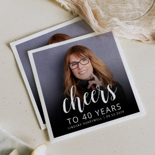 Serviette En Papier Photo du 40e anniversaire de la fête du Jour du Jo