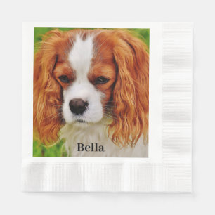 Serviette En Papier Photo et nom personnalisé de l'Amoureux des chiens