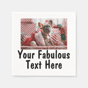 Serviette En Papier Photo et texte personnalisés