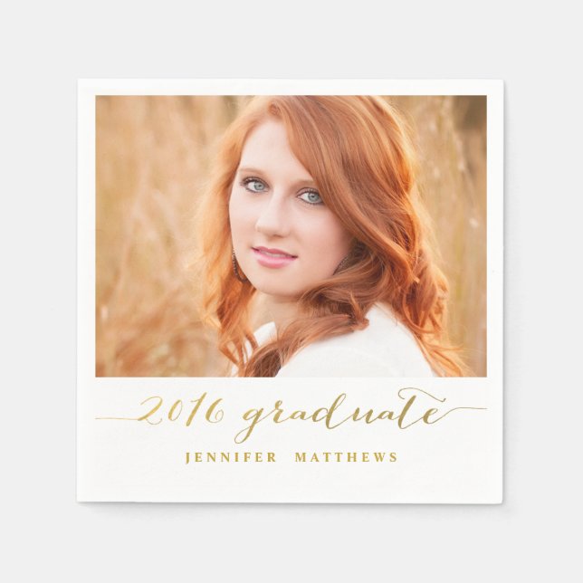 Serviette En Papier Photo Faux Gold Foil | Serviettes Papier Graduel (Devant)